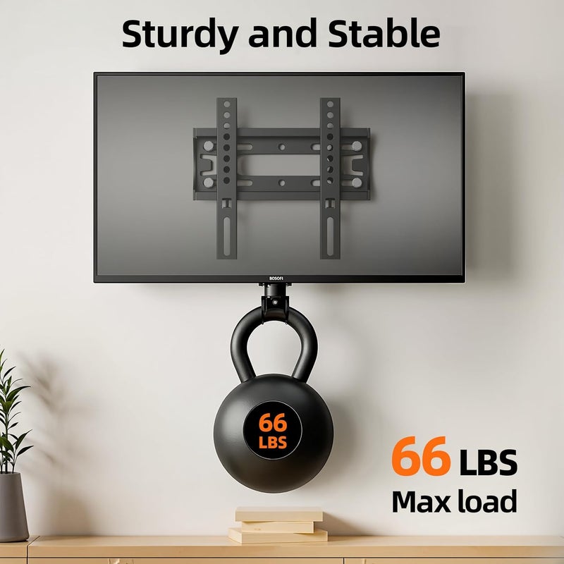 IWORKBOARD IWOBOARD 32 40 42 inch Fixed TV Monitor Wall Mount for LED LCD TVs & Monitor, Low Profile Small RV TV Mount, Easy Slim Flat Wall Bracket, Max VESA 200x200mm, 66lbs, Single Stud, Fit 19 24 42 inch - Image 4
